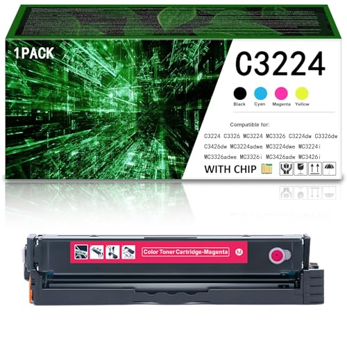 CMADJT Für Lexmark kompatible Tonerkartusche C3224 mit Chip, passend für C3326 C3426 MC3224 MC3326 MC3426 C3224dw C3426dw MC3224adwe MC3224dwe MC3224i MC3426i Drucker,M-C3224 von CMADJT