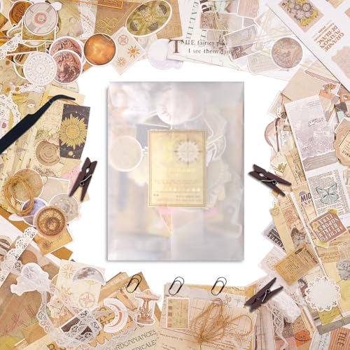 CMBPNNGS 251 Stück Scrapbooking Vintage Sticker Set Aesthetic Bullet Junk Journal Kit mit Journaling Scrapbook Zubehör von CMBPNNGS