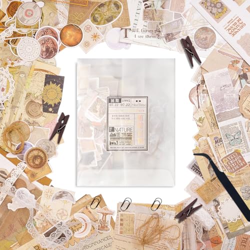 CMBPNNGS 251 Stück Scrapbooking Vintage Sticker Set Aesthetic Bullet Junk Journal Kit mit Journaling Scrapbook Zubehör von CMBPNNGS