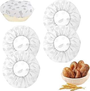 4 Stück Abdeckhauben für Lebensmittel Brot Backen, Gärkorb Gärkörbchen, Bread Gärfolie, Rund Schüsseln, Sourdough Abdeckung Covers Gummizug Accessories Frischhaltehauben abdeckhaube gärkorb von CMBXAQ