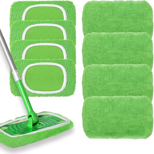 8 Stück Tücher Wiederverwendbare für Swiffer Bodenwischer, Bodenwischer Bezug für Swiffer, universell einsetzbare Bodentücher (25,5 x 11,5 cm), saugstark & haftend, ideal für Hartböden & Fliesen von CMBXAQ
