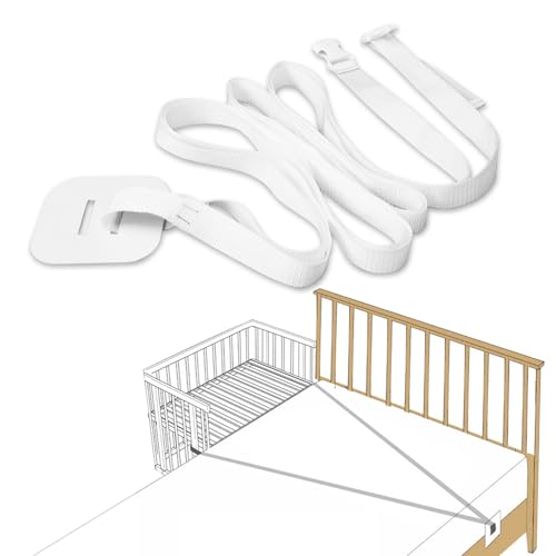 CMBXAQ 8m Gurt für Babybett, Beistellbetten-Gurt, Fester für Kinderbett, Boxspringbetten Kann an Das Erwachsenenbett Angedockt Werden (Weiß) von CMBXAQ