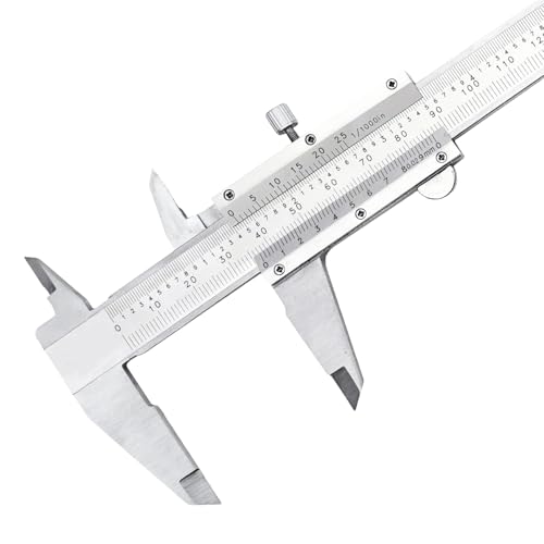 Spurtar Messschieber 150mm, Schieblehre Analog 0,02 mm / 0,001 Zoll Genauigkeit Messschieber Analog mit Feststellschraube für Haushalt und Industrie Messung mm/zoll Doppelskala Spurtar Messschieber 150mm, Schieblehre Analog 0,02 mm / 0,001 Zoll Genauigkeit Messschieber Analog mit Feststellschraube für Haushalt und Industrie Messung mm/zoll Doppelskala von CMBXAQ