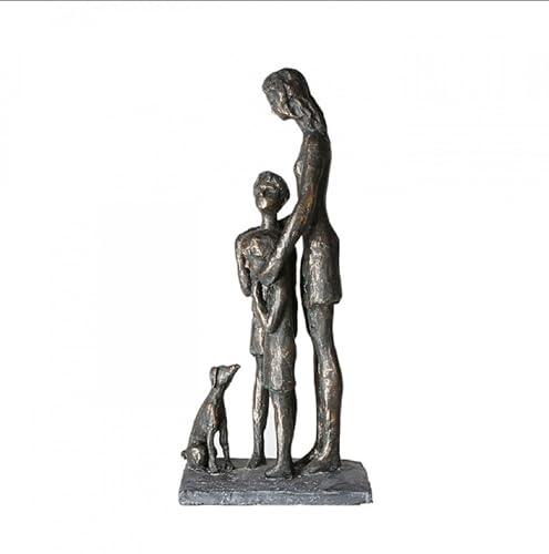 CMD Große Themen Figur, Skulptur mit Spruch und Weisheit, EIN Hund IST Nicht NUR Hund, ER IST Familie ', Kunststein in Bronze antik, durch wundervolles Design in Szene gesetzt, 31 x 14 x 9 cm von CMD