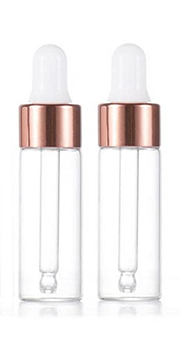 CMJ 2 x 5 ml klare Glasflaschen Ohrentropfen Pipette Tropfer Rose Gold Weiß Deckel Aromatherapie leer CMJ 2 x 5 ml klare Glasflaschen Ohrentropfen Pipette Tropfer Rose Gold Weiß Deckel Aromatherapie leer von CMJ