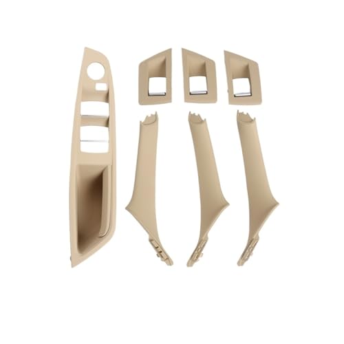 CMJAHU Passend for BMW 5er Autoinnentürgriffverkleidung Pull Trim Cover Fensterschalterverkleidung Griffsatz for BMW F10 F11(LHD Beige) von CMJAHU
