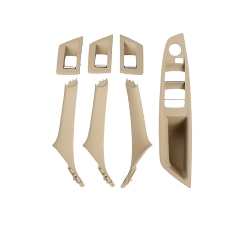 CMJAHU Passend for BMW 5er Autoinnentürgriffverkleidung Pull Trim Cover Fensterschalterverkleidung Griffsatz for BMW F10 F11(RHD Beige) von CMJAHU