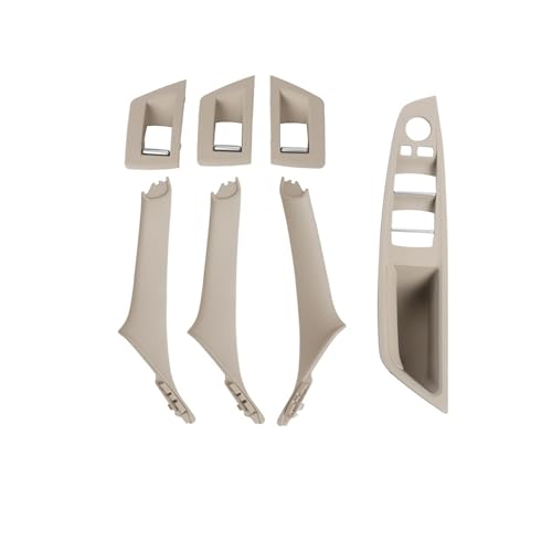 CMJAHU Passend for BMW 5er F10 F18 523 525 528 LHD RHD 7-teiliges Auto-Innentürgriff-Zugabdeckungs-Trimm 7-teilig 1 Satz(RHD Oyster) von CMJAHU