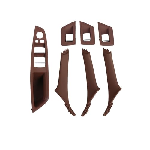 CMJAHU Passend for BMW 5er F10 F18 523 525 528 Linkslenker LHD RHD Beige Schwarz Kohlefaser Auto-Innentürgriff ziehen 7-teiliges Set(LHD Red) von CMJAHU