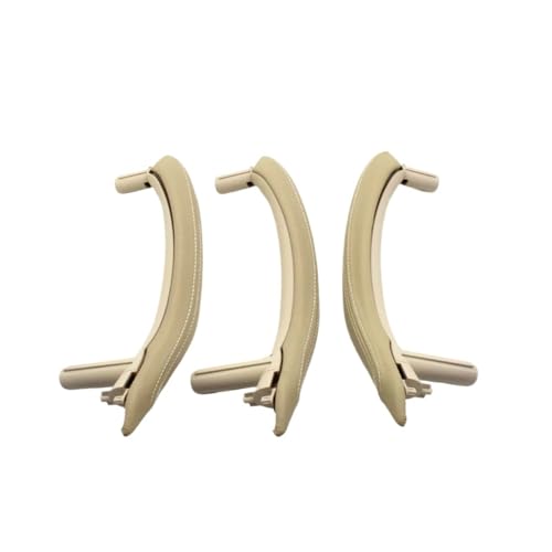 CMJAHU Passend for BMW X5 X6 F15 F16 2014–2018. Innenausstattung links und rechts. Beifahrertürgriffbaugruppe mit Ersatz-Außenlederbezugssatz.(RHD 3PCS Beige) von CMJAHU