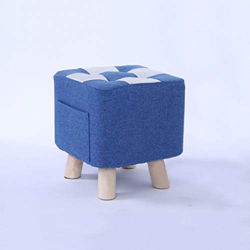 CMJSGG Fußhocker aus Massivholz, Wohnzimmer-Sofa-Freizeitmöbel mit waschbarem Bezug und Kissen von CMJSGG
