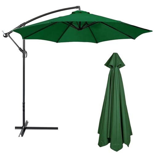 3.50 M/ 8 Streben Sonnenschirm Ersatzbezug, 230 CM/270 CM/300 cm, Gartenschirm Überdachung Abdeckung, Wasserdicht Polyestertuch(Green,8 Ribs: 350CM/11.5FT) von CMJYMX