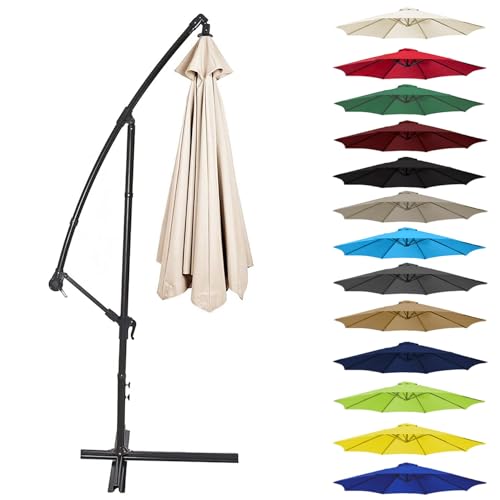 CMJYMX Baldachin-Abdeckung, 2 m, 2,7 m, 3 m (6 Arme/8 Arme), Regenschirm-Ersatztuch, freischwingender Sonnenschirm, Stoffbezug, UV-Schutz, Farbe: Weiß, Größe: 8 Rippen - 3 m von CMJYMX