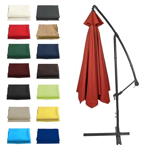 Ersatzbezug Für Sonnenschirm UV-Schutz Aus Polyester Ersatzdach Φ270cm/Φ300cm Runder Sonnenschirmstoff Ersatz-Baldachin, Garten Terrassen Sonnenschirm Ersatzüberdachung (Color : Red, Size : 8 Ribs-3 von CMJYMX