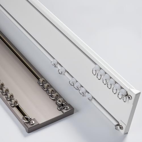 Gardinen Schienensystem, Aluminium Deckengardinenschiene, Raumteiler Vorhangstange Für Privatsphäre Im Wohnzimmer Und Badezimmer(White,4.3FT/130CM) von CMJYMX