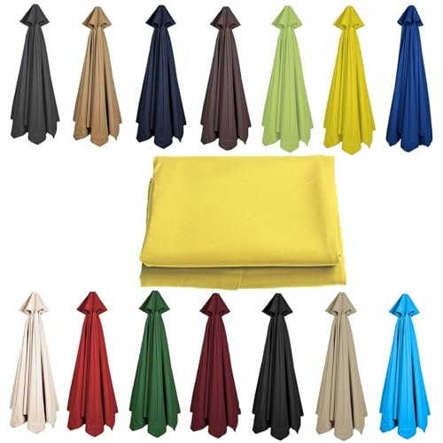 Ø 200 CM 2,7 M 300 CM Sonnenschirm Ersatzbezug, Anti-Ultraviolett, Wasserdicht, 6 Oder 8 Rippen Sonnenschirm Ersatzteile Outdoor Markt Tisch Schirm Schirm Baldachin Regenschirm Ersatz Stoff(Color:Yell von CMJYMX