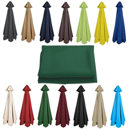 Ø 200 CM 2,7 M 300 CM Sonnenschirm Ersatzbezug, Anti-Ultraviolett, Wasserdicht, 6 Oder 8 Rippen Sonnenschirm Ersatzteile Outdoor Markt Tisch Schirm Schirm Baldachin Regenschirm Ersatz Stoff(Color:Gree von CMJYMX