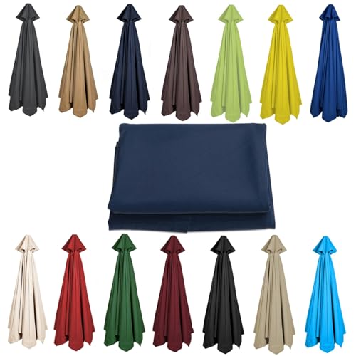 Ø 200 CM 2,7 M 300 CM Sonnenschirm Ersatzbezug, Anti-Ultraviolett, Wasserdicht, 6 Oder 8 Rippen Sonnenschirm Ersatzteile Outdoor Markt Tisch Schirm Schirm Baldachin Regenschirm Ersatz Stoff(Color:Navy von CMJYMX