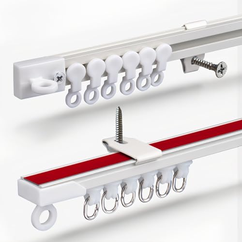 Selbstklebende Decken-Vorhangschiene 0.7-6.0m, Vorhangstange Aus Aluminiumlegierung Mit Komplettem Zubehör Für Privatsphäre In Offenen Räumen(2.29FT/70CM) von CMJYMX