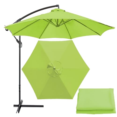 Sonnenschirm Ersatzbezug 2.7m/3m 8 Streben/6 Streben Terrassenschirm Ersatzabdeckung Für Den Außenbereich Stabil Strand Terrasse Garten Sonnenschirm Ersatzteile (Color : Grass Green, Size : 6 Ribs-3 von CMJYMX