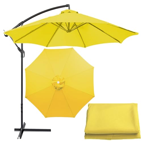 Sonnenschirm Ersatzbezug 2.7m/3m 8 Streben/6 Streben Terrassenschirm Ersatzabdeckung Für Den Außenbereich Stabil Strand Terrasse Garten Sonnenschirm Ersatzteile (Color : Yellow, Size : 8 Ribs-2.7m(8 von CMJYMX