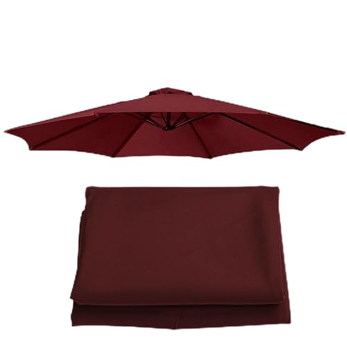 Universelles Sonnenschirm Ersatzbezug, 2m | 2.7m | 3m | 6 Rippen | 8 Rippen Sonnenschirm Bespannung Für Ampelschirm, Regenschirmtuch Ersatzdach Ersatzbespannung (Color : Burgundy, Size : 8 ribs-3m(9 von CMJYMX