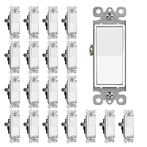 CML Decorator einpoliger Lichtschalter, Wipppaddel-Wandschalter, 15 A, 120/277 V, 3 Jahre Garantie, Weiß, 20 Stück CML Decorator einpoliger Lichtschalter, Wipppaddel-Wandschalter, 15 A, 120/277 V, 3 Jahre Garantie, Weiß, 20 Stück von CML Hardware