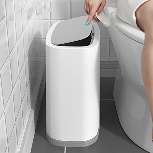 CMLLING 12 Litre Black Plastic Rectangular Waste Bin (Weiß) von CMLLING