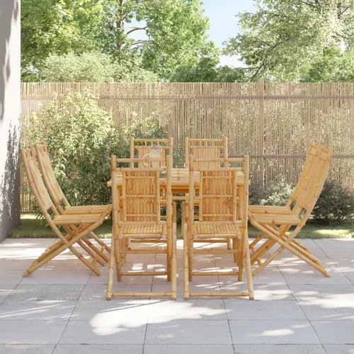 CMOLVUR Furniture Select Klappbare Gartenstühle 8 Stück 46x66x99cm Bambus von CMOLVUR