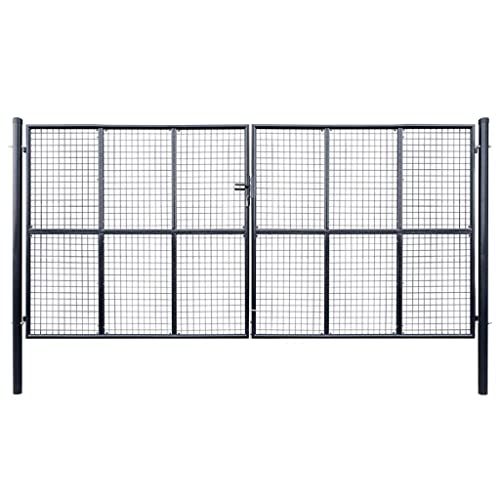CMOLVUR Furniture Select-Mesh Gartentor Stahl verzinkt 400x200 cm grau von CMOLVUR