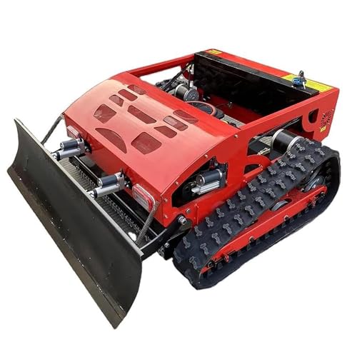 CMOLVUR Mähroboter Rasenmäher Crawler Rasenmäher mit Schneeschaufel, Hybrid Gas-Elektrischer Mähroboter, Fernbedienung Motor 7,5 PS, Mäher klettert bis zu 30° Pflegegeräte für Bauernhof, Hausgarten von CMOLVUR