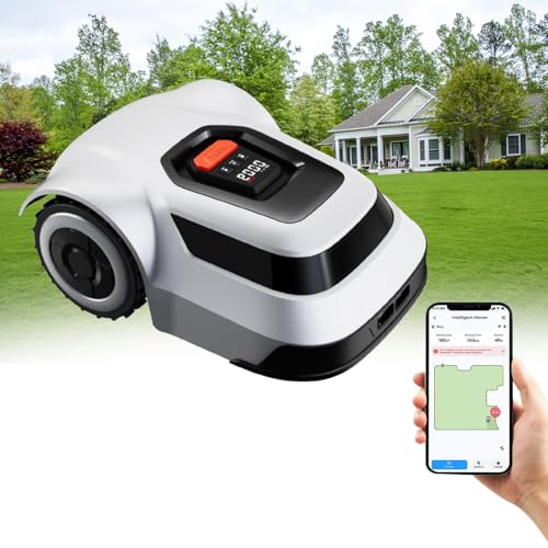 CMOLVUR Smart Mähroboter - WiFi & Bluetooth App Steuerung, für 1000m² Fläche, 45% Steigungsfähigkeit, Auto Mapping, wiederaufladbar, wasserdichte Grasschneidemaschine Rasen Golfplatz von CMOLVUR