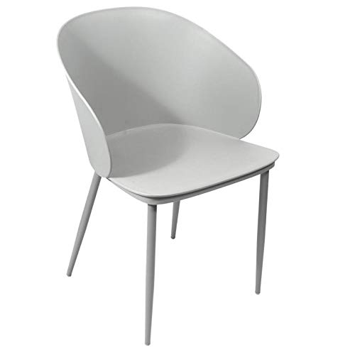 HOME DECO FACTORY Grau Sessel Alison – 55 x 41 x 96 cm, Metall, one Size von HOME DECO FACTORY