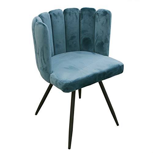 CMP Paris Stuhl Ariel, Bezug aus Velours, Blau, Metall, cm von CMP Paris