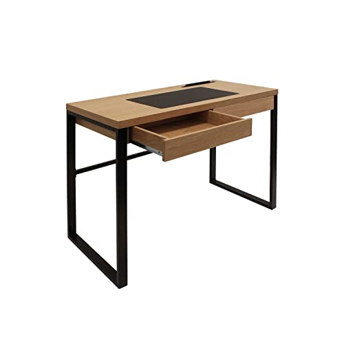 CMP HD3722 MESA DESPACHO Madera Y Metal, Holz, 110x110x16 cm von HOME DECO FACTORY