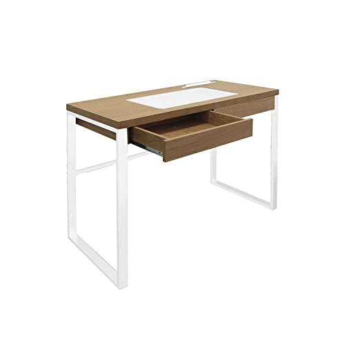 CMP HD3760 MESA DESPACHO Madera Y Metal, Holz Metall, Weiß, One Size von HOME DECO FACTORY