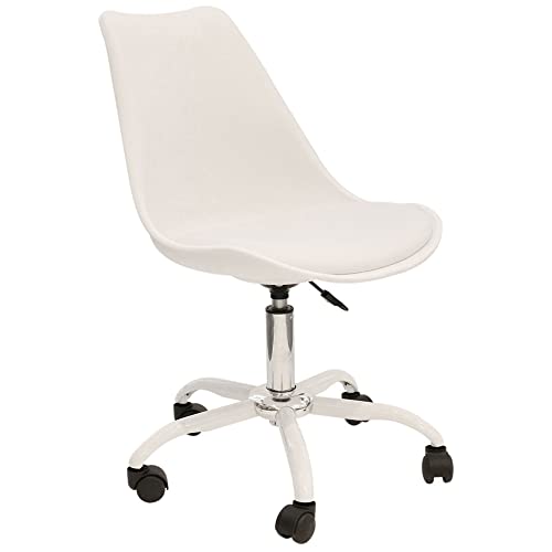 CMP-Paris Stuhl mit Rollen Weiß 46,5 x 58,5 x 92 von HOME DECO FACTORY