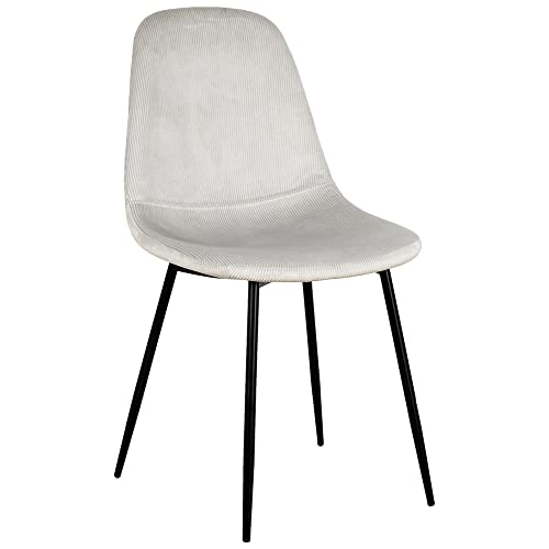 Giulia Corduroy Chair Light Grey von HOME DECO FACTORY