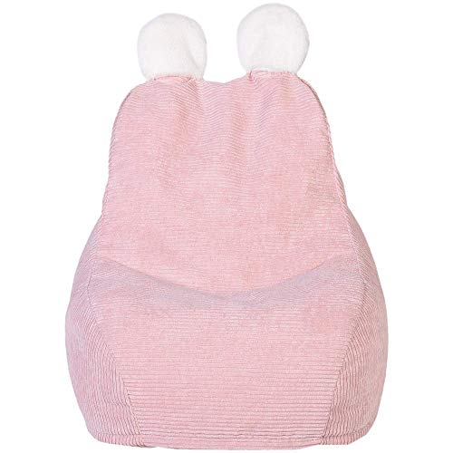 The Home Deco Factory Children's Bean Bag Pear Shape Polyester 40 x 62 x 70 cm Pink/White M von CMP