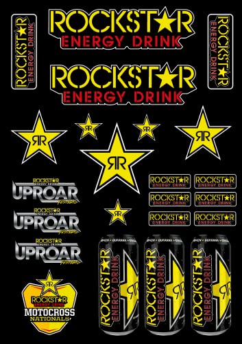 KIT STICKER AUFKLEBER ENERGY MOTO ROCKSTAR SPONSOR MTB KOMPATIBEL FÜR KTM HONDA YAMAHA KTM CROSS ENDURO HELM (72) von CMR Design Co