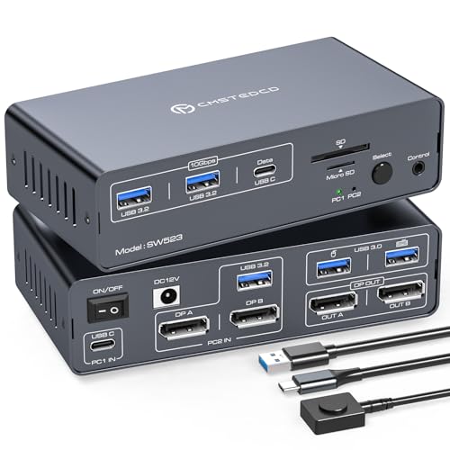 CMSTEDCD KVM Docking Station 4K120Hz Displayport USB C KVM Switch 2 PC 2 Monitore Displayport 13-in-1 Dual Monitor KVM-Switches für Laptop & Desktop mit 1 USBA-Kabel und 1 USBC-Kabel CMSTEDCD KVM Docking Station 4K120Hz Displayport USB C KVM Switch 2 PC 2 Monitore Displayport 13-in-1 Dual Monitor KVM-Switches für Laptop & Desktop mit 1 USBA-Kabel und 1 USBC-Kabel von CMSTEDCD