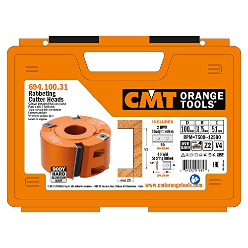 CMT ORANGE TOOLS Aluminium Falzmesser Kopf HM D=100x50x31,75 694.100.31 Router Bit von CMT