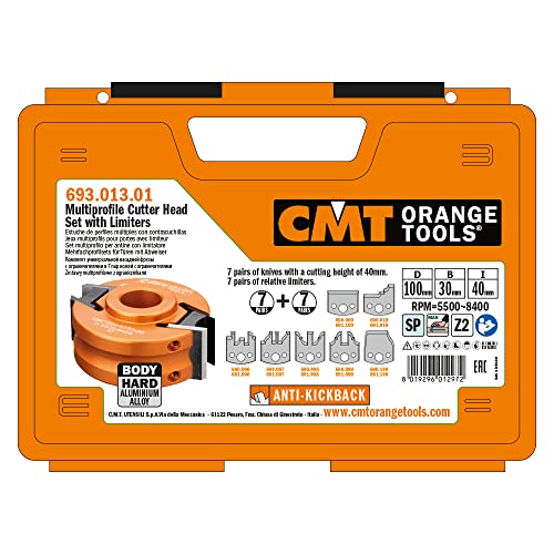 CMT ORANGE TOOLS 693.013.01-7-TEILIGES ALUMINIUM-MULTIPROFILSET MIT ABWEISER D=100X40 F=30 von CMT ORANGE TOOLS