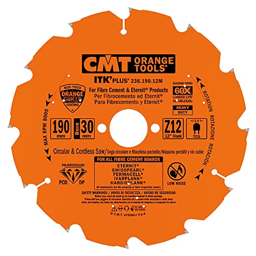 CMT Orange Tools 236.190.12 M – in Diamant für Mat. Schleifmittel DP Kreissägeblatt 190 x 2.1 x 30 Z 12 mit. von CMT ORANGE TOOLS