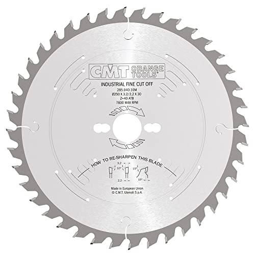 CMT Orange Tools 285.060.10r – Kreissägeblatt 250 x 3,2 x 35 Z 60 ATB 10 Grad von CMT ORANGE TOOLS
