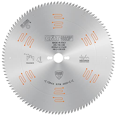 CMT Orange Tools 285.708.14 M – Kreissägeblatt HW 350 x 3.5/2.5 x 30 Z108 5 ATB chrom CMT Orange Tools 285.708.14 M – Kreissägeblatt HW 350 x 3.5/2.5 x 30 Z108 5 ATB chrom von CMT ORANGE TOOLS