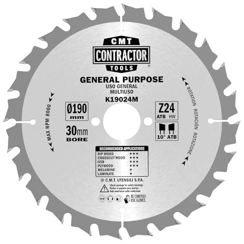 CMT ORANGE TOOLS K19024M - KREISSÄGEBLÄTTER ALLGEMEINE HW 190x2.2/1.4x30 Z24 von CMT ORANGE TOOLS