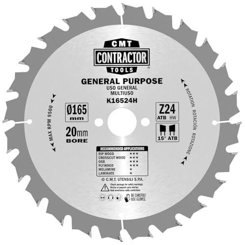 CMT ORANGE TOOLS K16524H - KREISSÄGEBLÄTTER ALLGEMEINE HW 165x1.7/1.1x20 Z24 von CMT ORANGE TOOLS