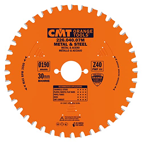 CMT Orange Tools 226.040.07 M – für Metalle Kreissägeblatt 190 x 2 x 30 Z 40 FWF 8 Grad von CMT