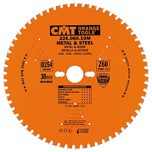 CMT Orange Tools 226.060.10M Kreissägeblatt für Metalle 254x2.2x30 z 60 fwf 5 Grad von CMT